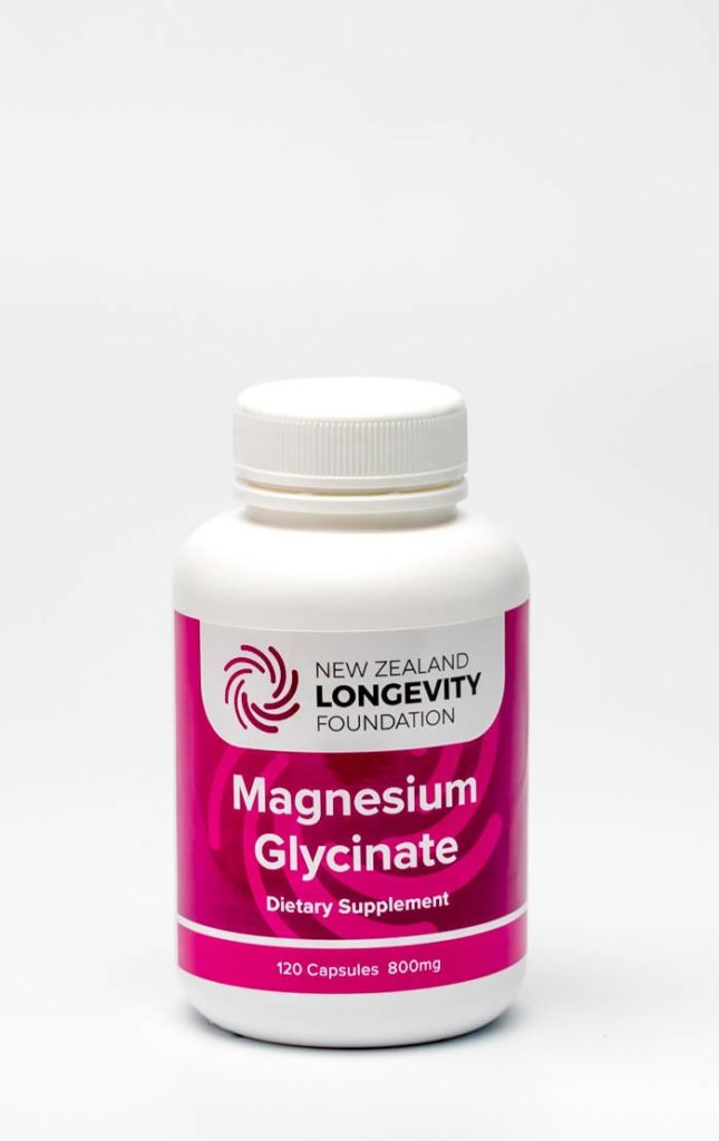 NZLF Magnesium Glycinate 120 Capsules, (B 066) NZ Longevity Foundation