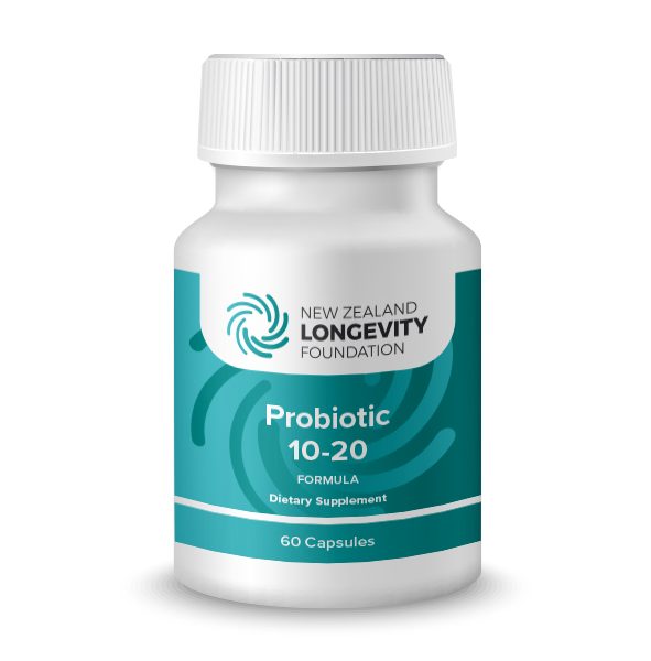 NZLF - Probiotic 10 - 20, 60 Capsules, (B#012301) - NZ Longevity Foundation